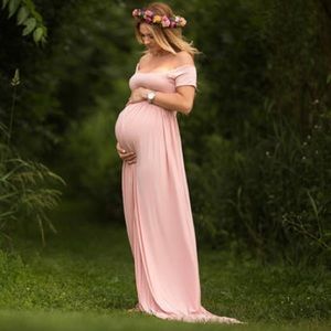 Maternity photoshoot dress / gown in dusty pink